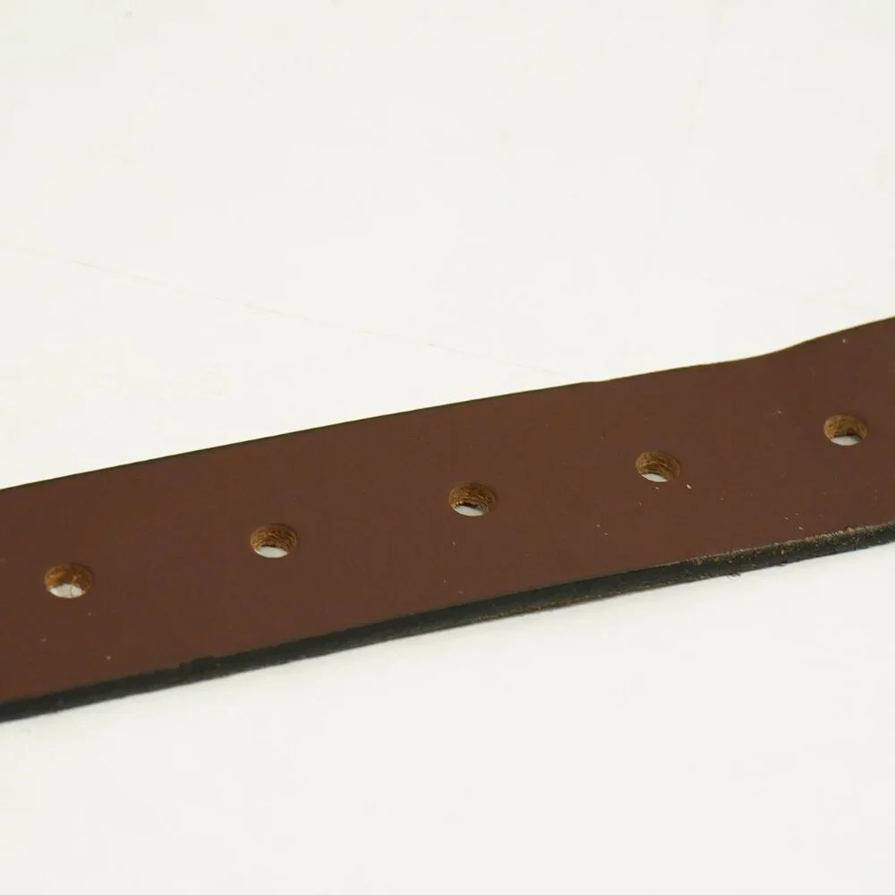 Timberland Mocha Brown Leather Belt Gunmetal Minimalist Western Office Wear Belt